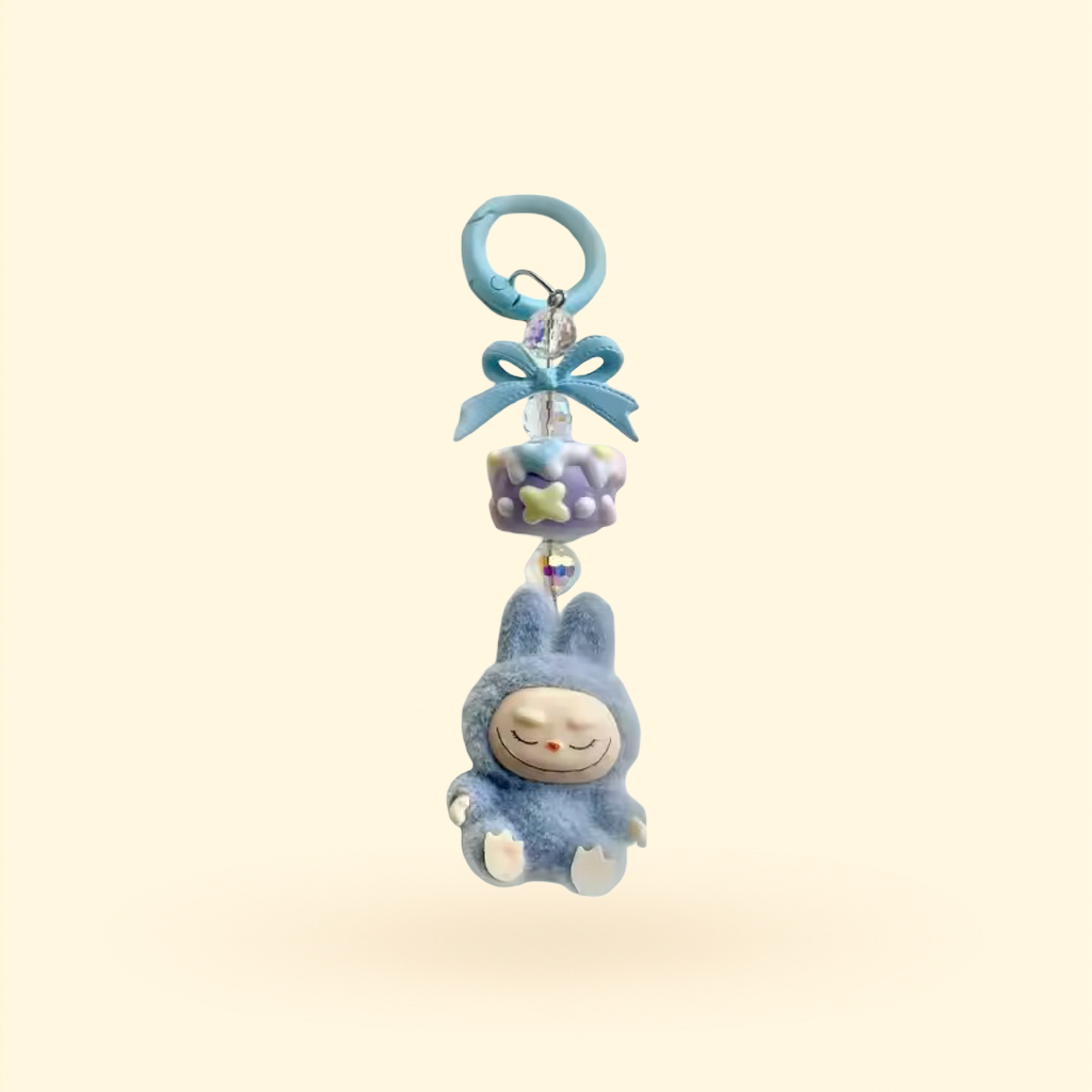 Labubu Mini-Keychain – Blue Edition