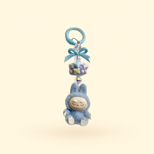Mini portachiavi Labubu – Edizione blu
