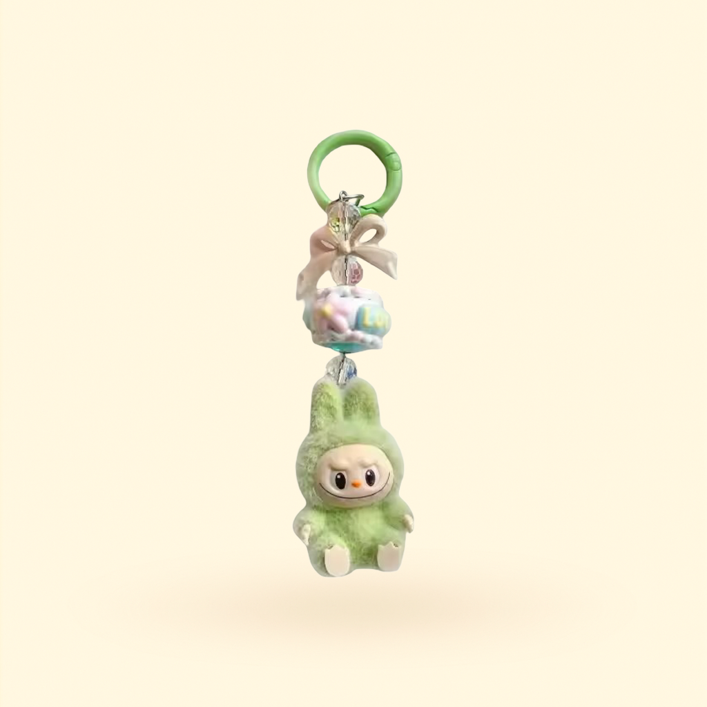 Labubu Mini-Keychain – Green Edition