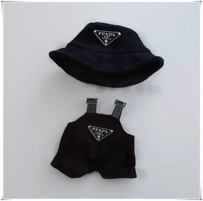 Stylish Outfit Set for Labubu Figure – Bucket Hat & Overalls