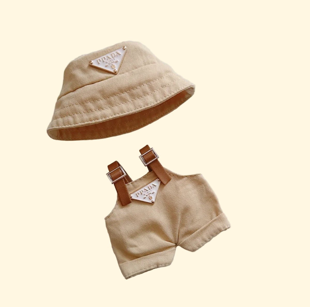 Stylish Outfit Set for Labubu Figure – Bucket Hat & Overalls - ImLabubu