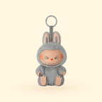 The Monsters “Have a Seat” – Hehe (Grey Bunny Plush Keychain) - ImLabubu