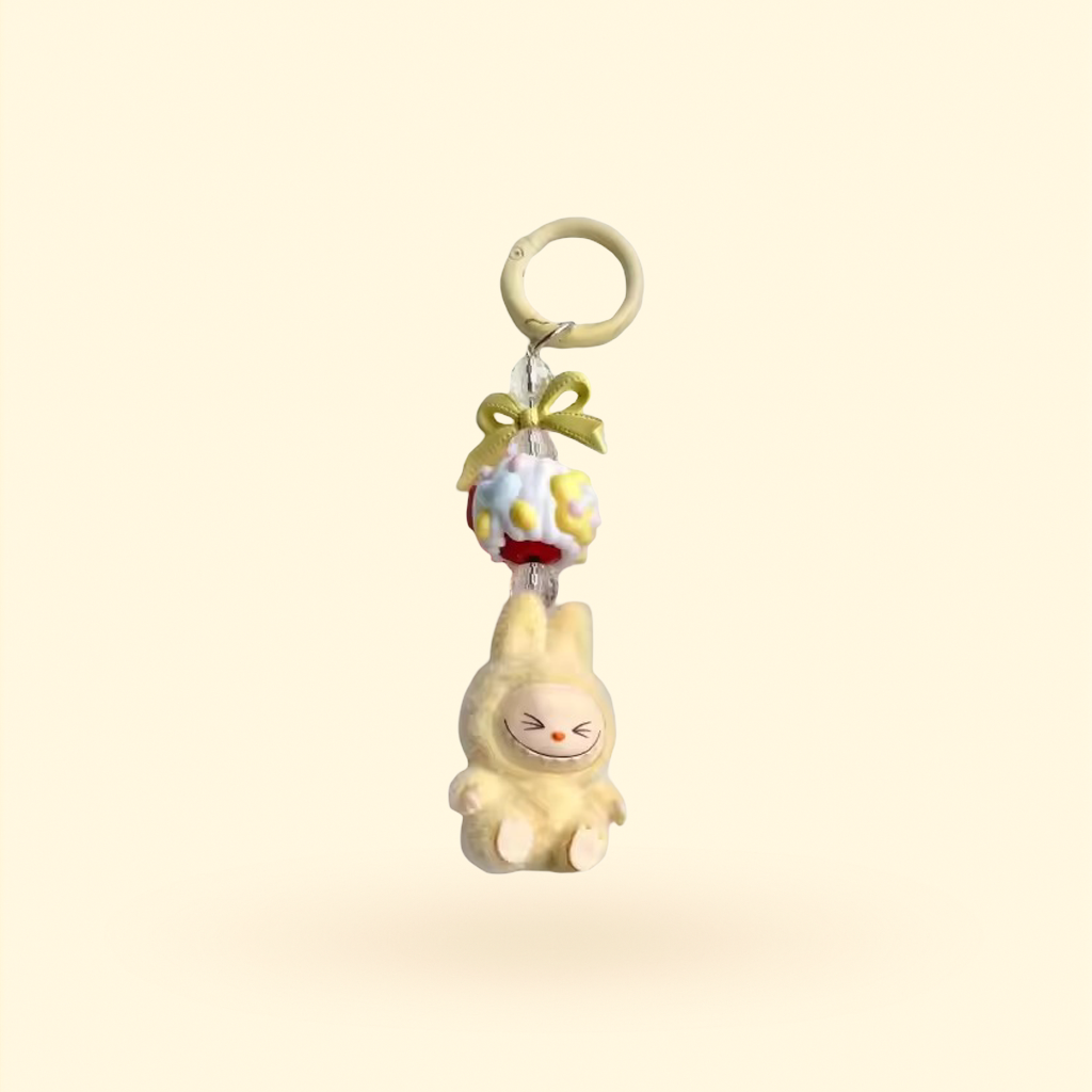 Labubu Mini-Keychain – Yellow Edition